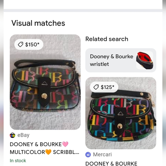 Dooney & Bourke Multi Scribble Wristlet With Strap And Signature Heart Charm